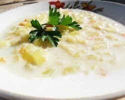 Молочный татарский суп